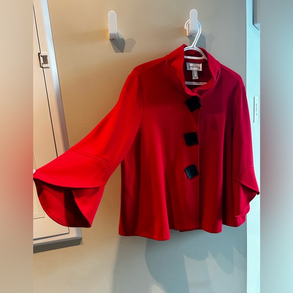 Joseph Ribkoff - Tulip Sleeve Jacket - Red - Picture 4 of 6